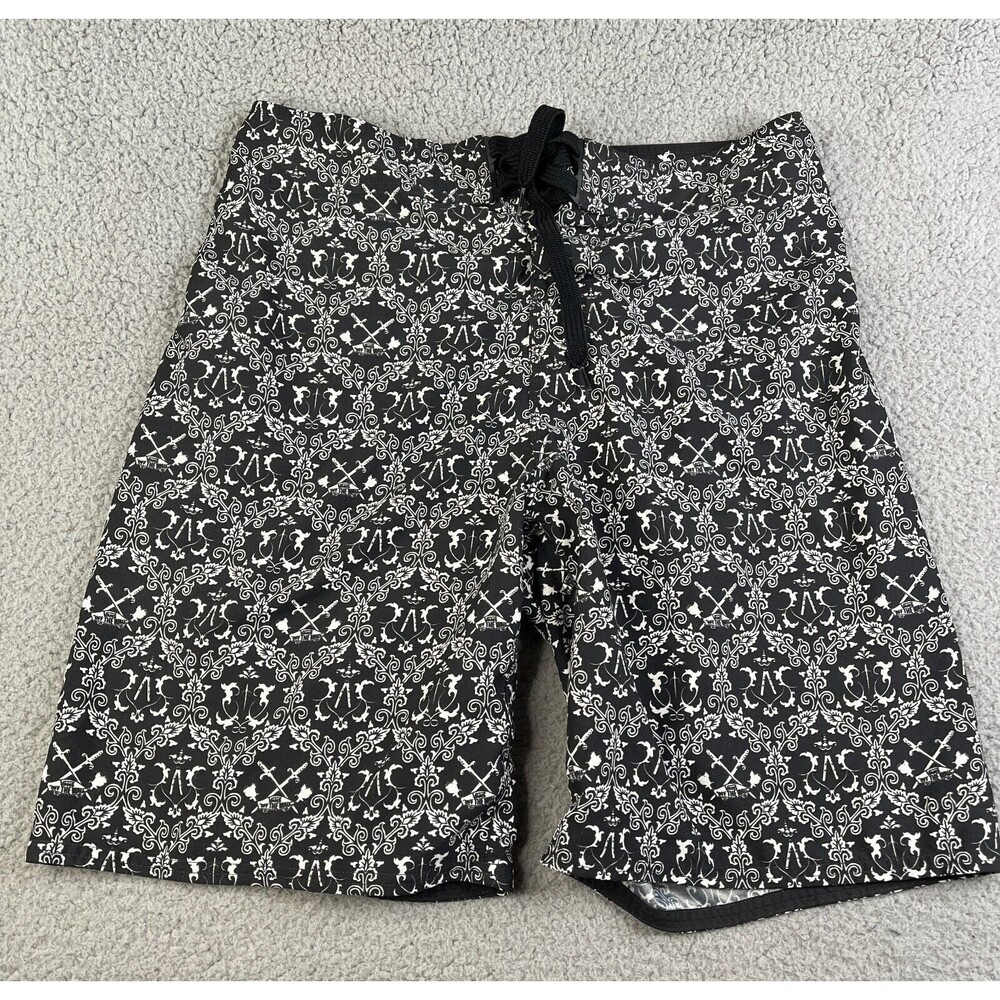 Vans Black and White Patterned Board Shorts